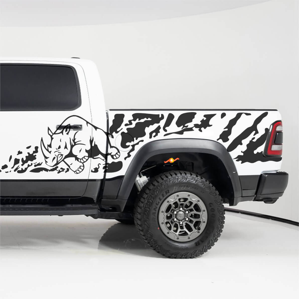 Rhino Splash Side Bedside Vinyl Decals Kit for Dodge RAM 1500 RHO