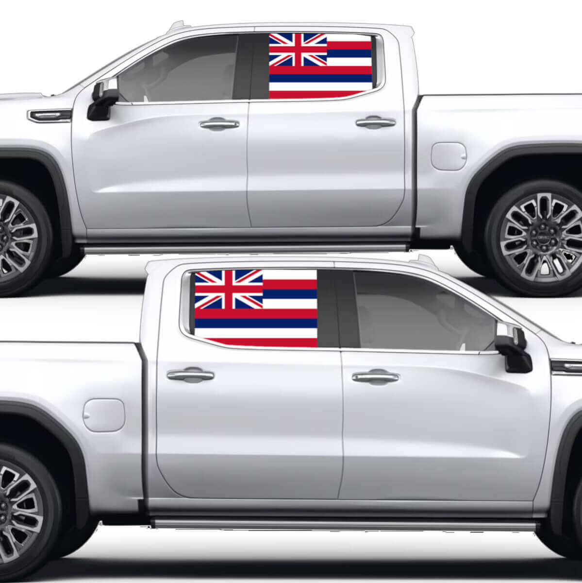 Hawaiian flag Side Window Colour Vinyl Decal Sticker for GMC Sierra
