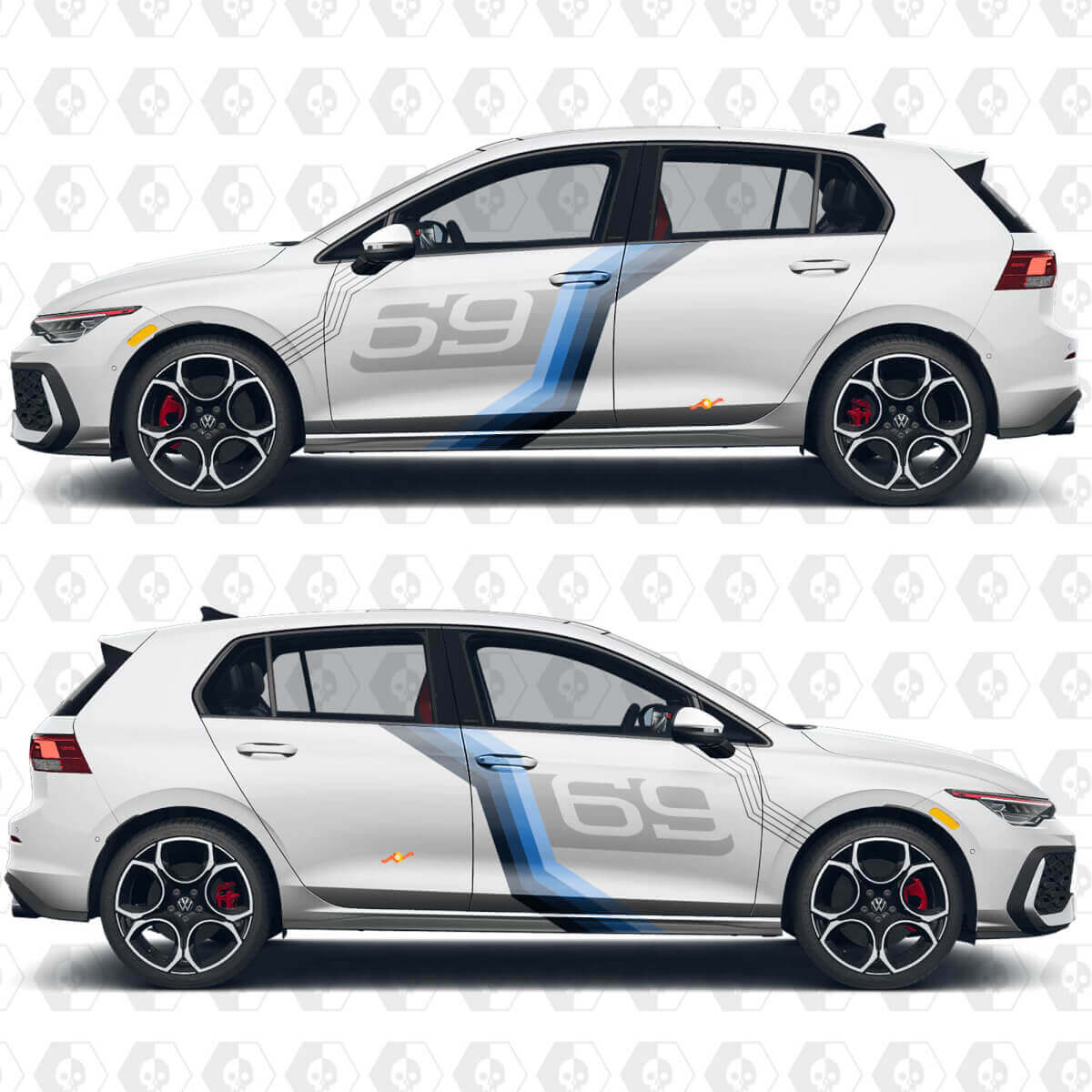 Custom Number Wrap Sport Vinyl Decal Stickers for Volkswagen Golf GTI