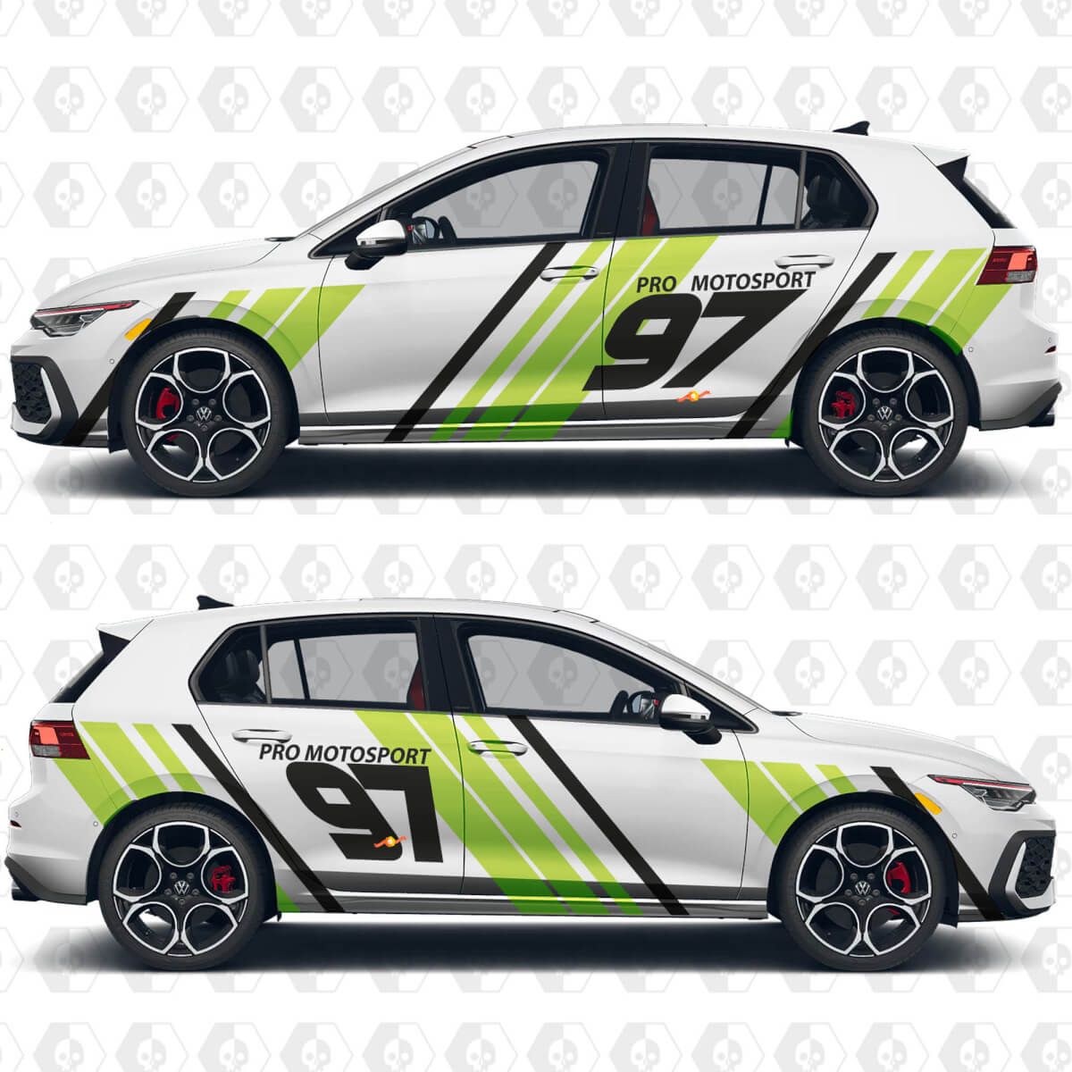 Personalisierte Textnummern-Wrap-Sport-Vinylaufkleber für Volkswagen Golf GTI