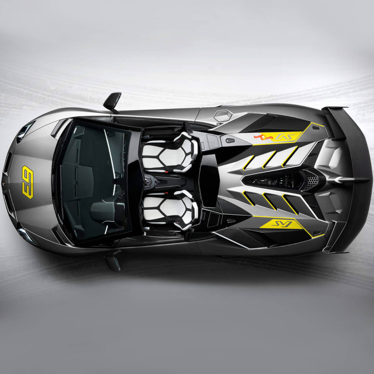 63 SVJ Side Bonnet Decal Sticker Graphics Lamborghini Aventador SVJ