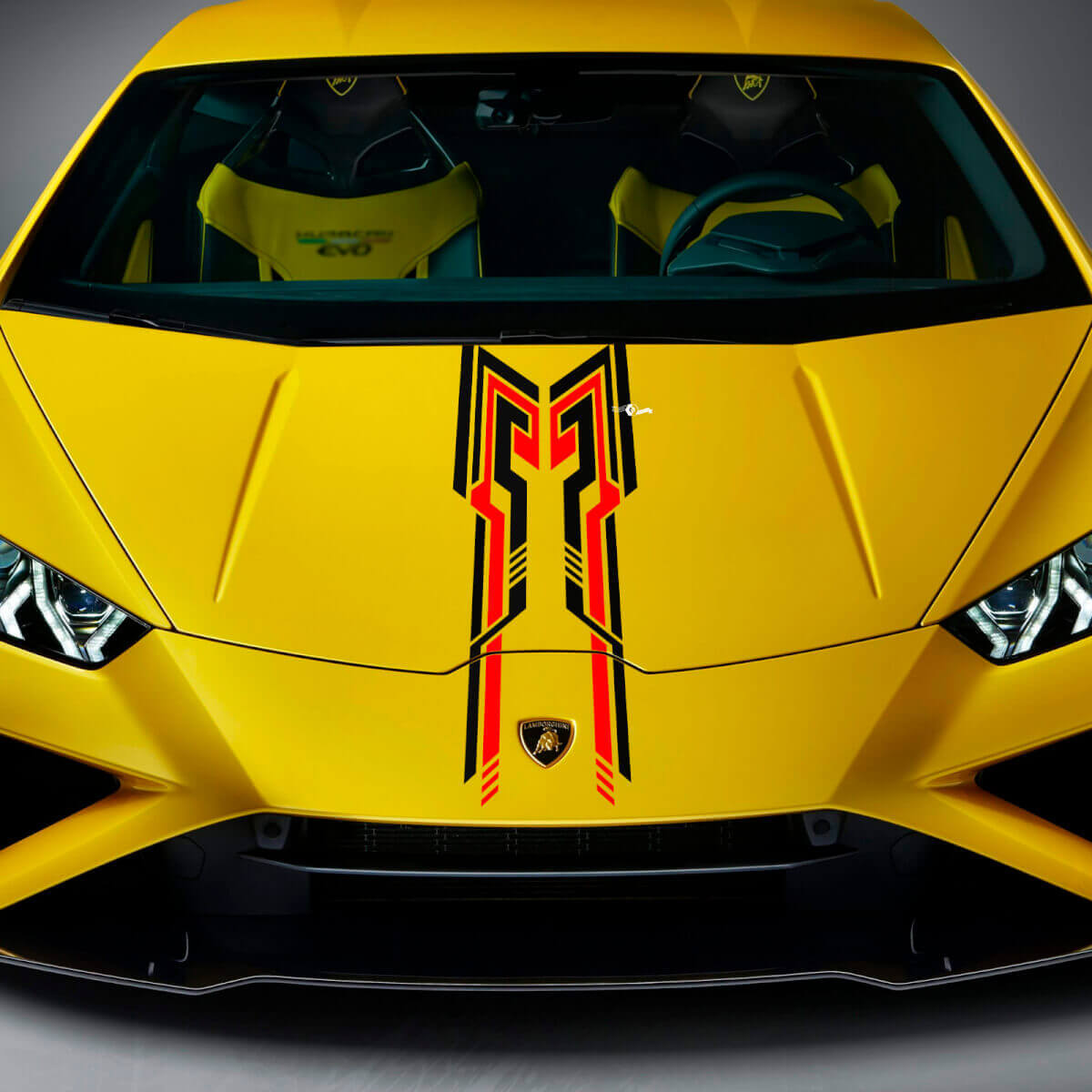 Hood Racing Stripe Vinyl Decal Sticker Graphics for Lamborghini Huracan Evo