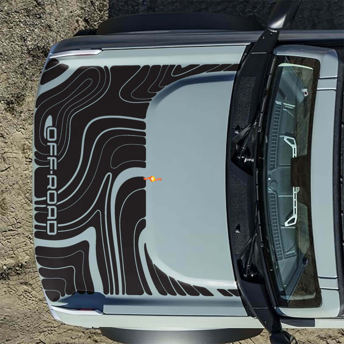 Hood Topographic Off-Road Decals Stickers for Ford Bronco