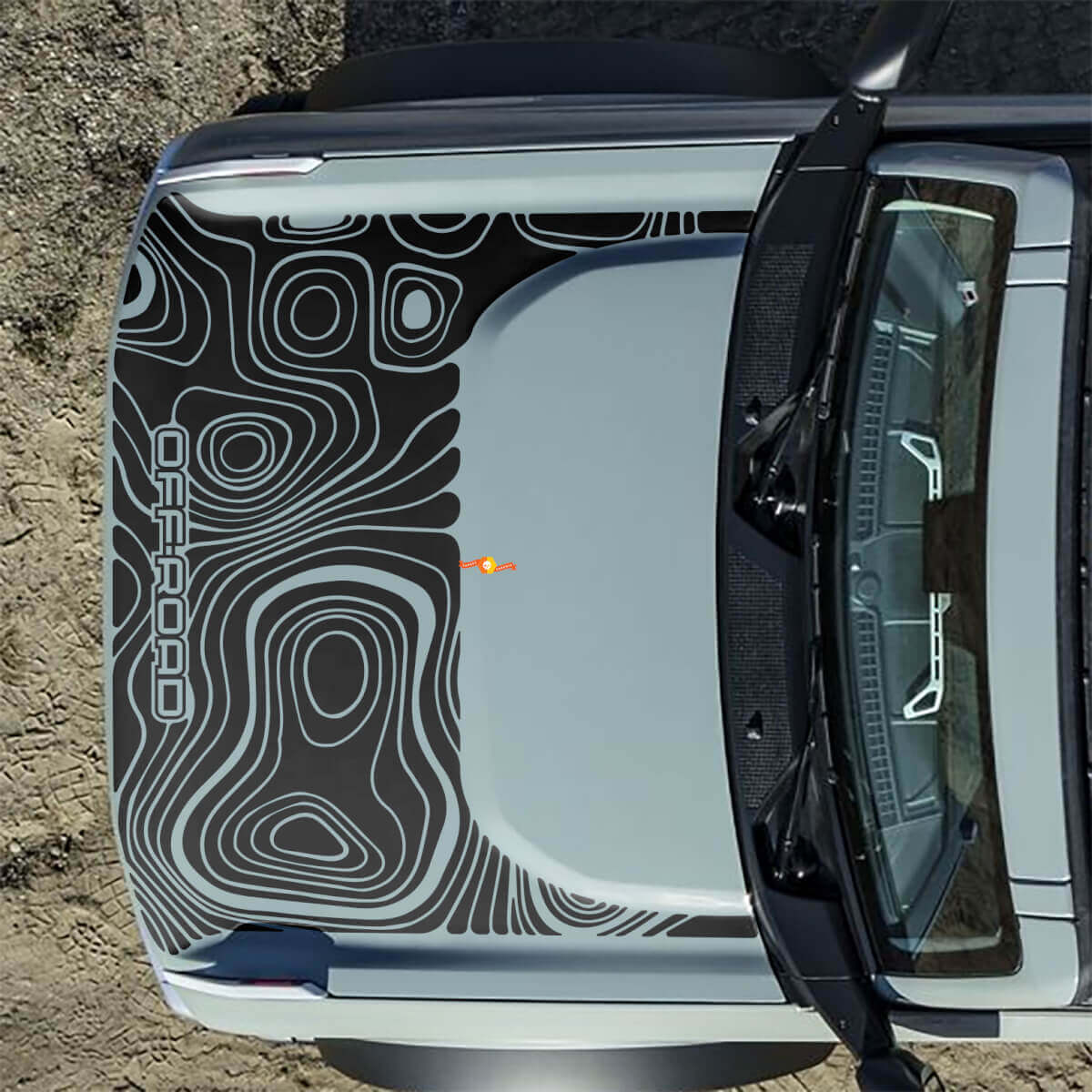 Hood Topographic Off Road Decals Stickers for Ford Bronco 2