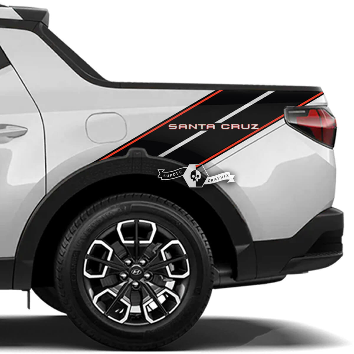 Side Bed Fender Vinyl Stickers Decal Graphic Kit 2 Colours fit to Hyundai Santa Cruz
