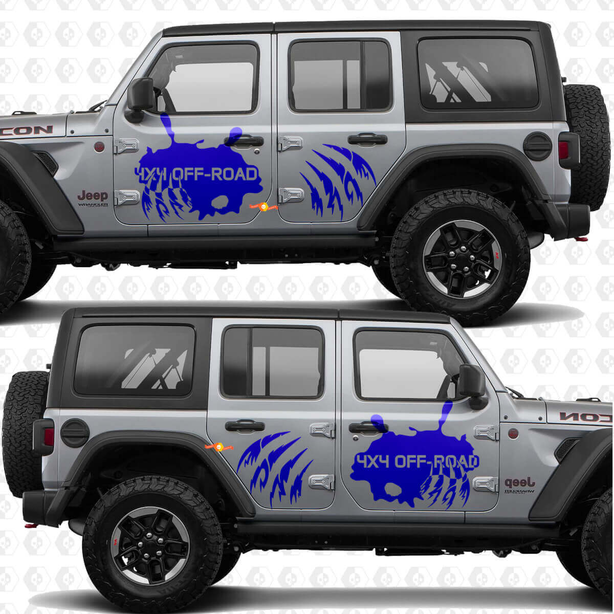 Pair Claw marks Side Doors Vinyl decal sticker Freedom Edition 4x4 Off Road mokap fits for Jeep Wrangler Rubicon 4h4
