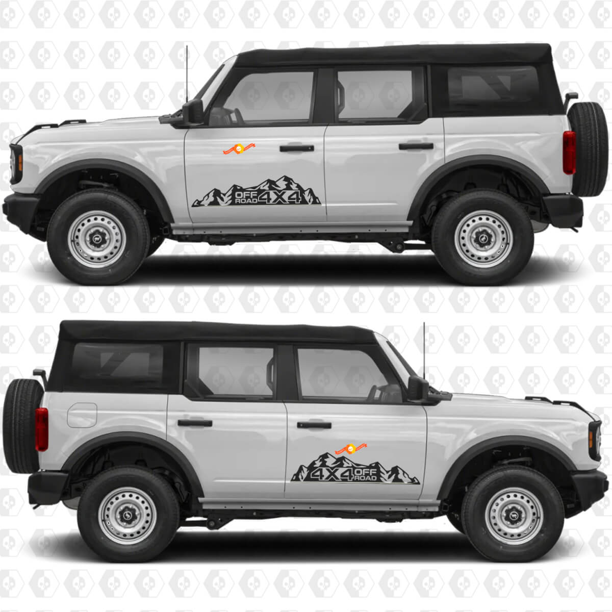 4x4 Off Road Mountains Side Door Graphics Vinyl Decal Sticker fits to Ford Bronco