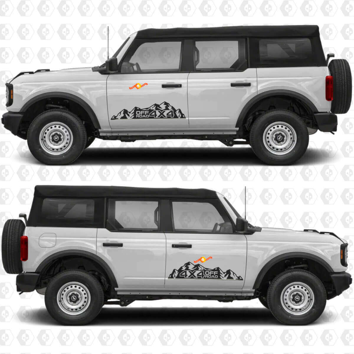 4x4 Off Road Mountains Side Door Graphics Vinyl Decal Sticker fits to Ford Bronco