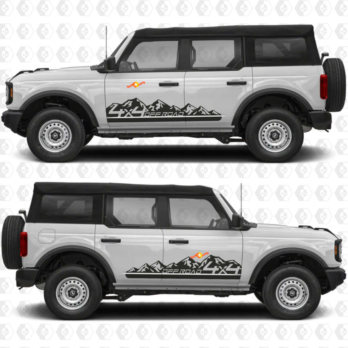 4x4 Off-Road Mountain Side Stripe Door Graphics Vinyl Decal Sticker fits Ford Bronco