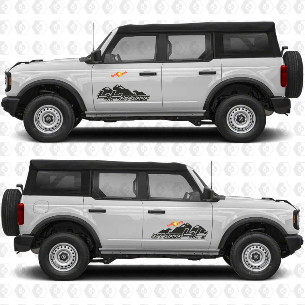 4x4 Off Road Side Door Graphics Decals for Ford Bronco