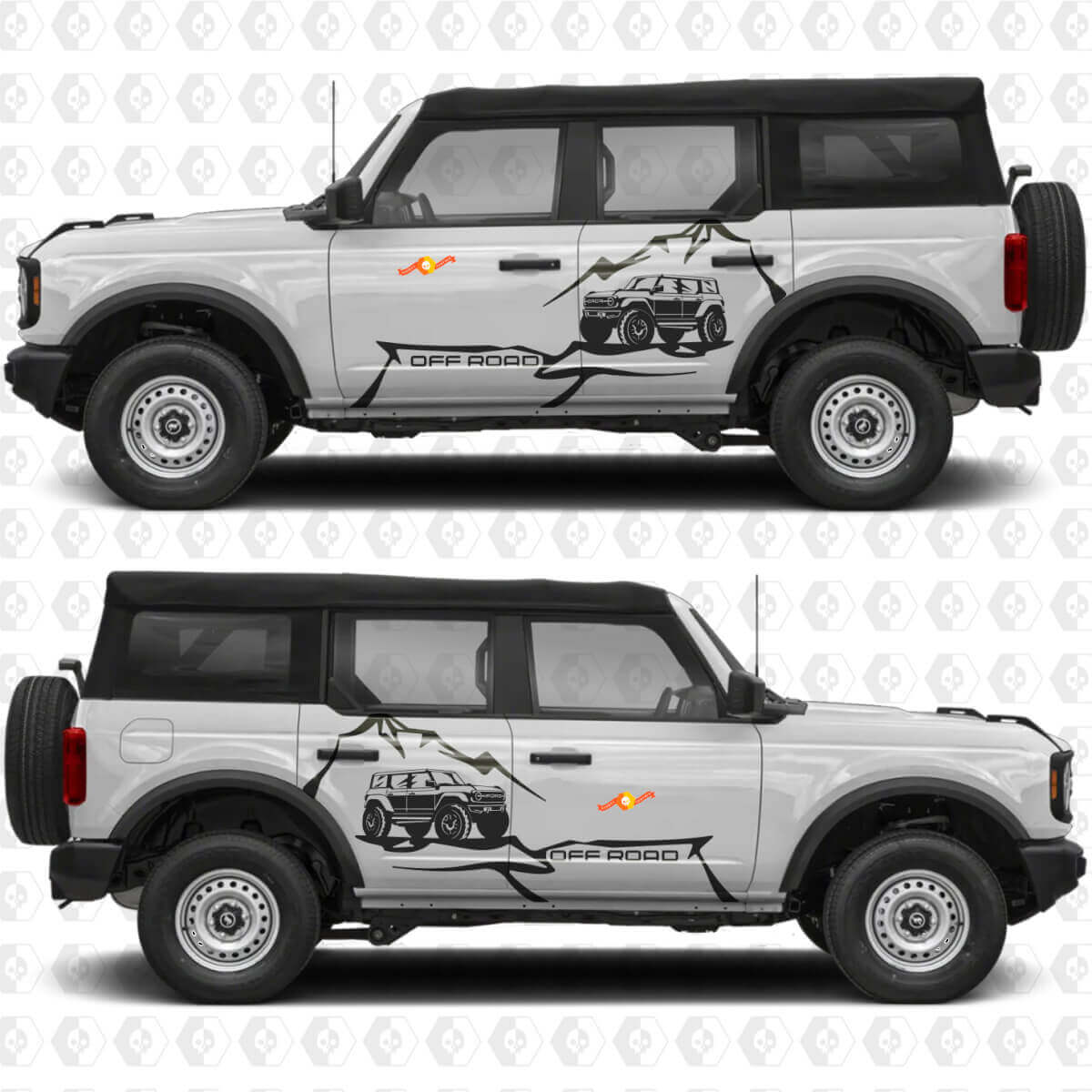 Rock Crawler Mountain Side Doors Graphics Vinyl Decal Sticker 2 fits Ford Bronco