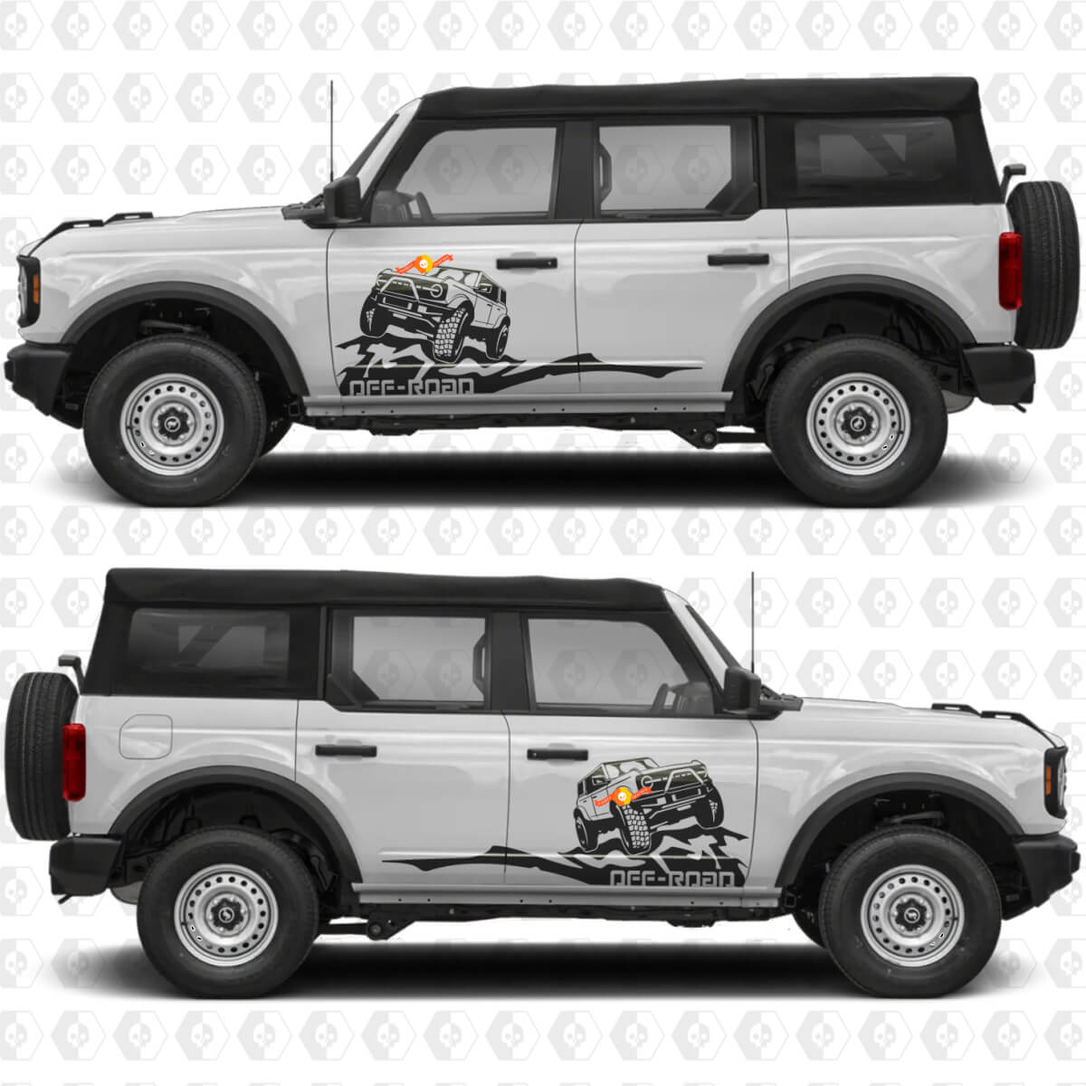 Rock Crawler Mountains Side Doors Graphics Vinyl Decal Sticker 3 fits to Ford Bronco