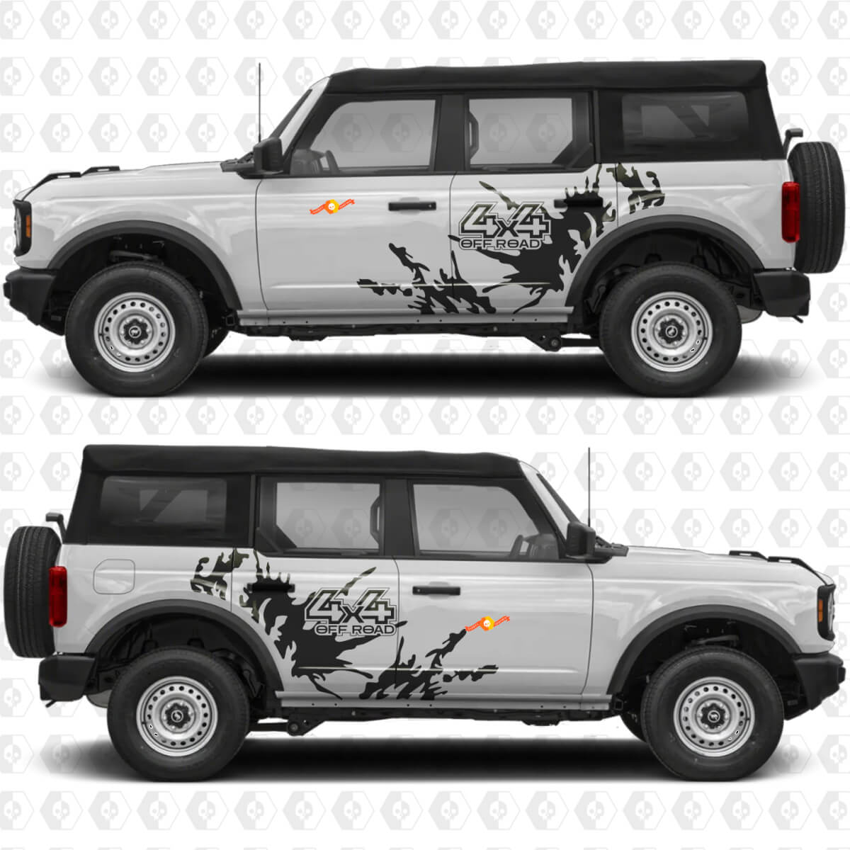 4x4 Off Road Splash Side Doors Graphics Vinyl Decal Sticker fits to Ford Bronco