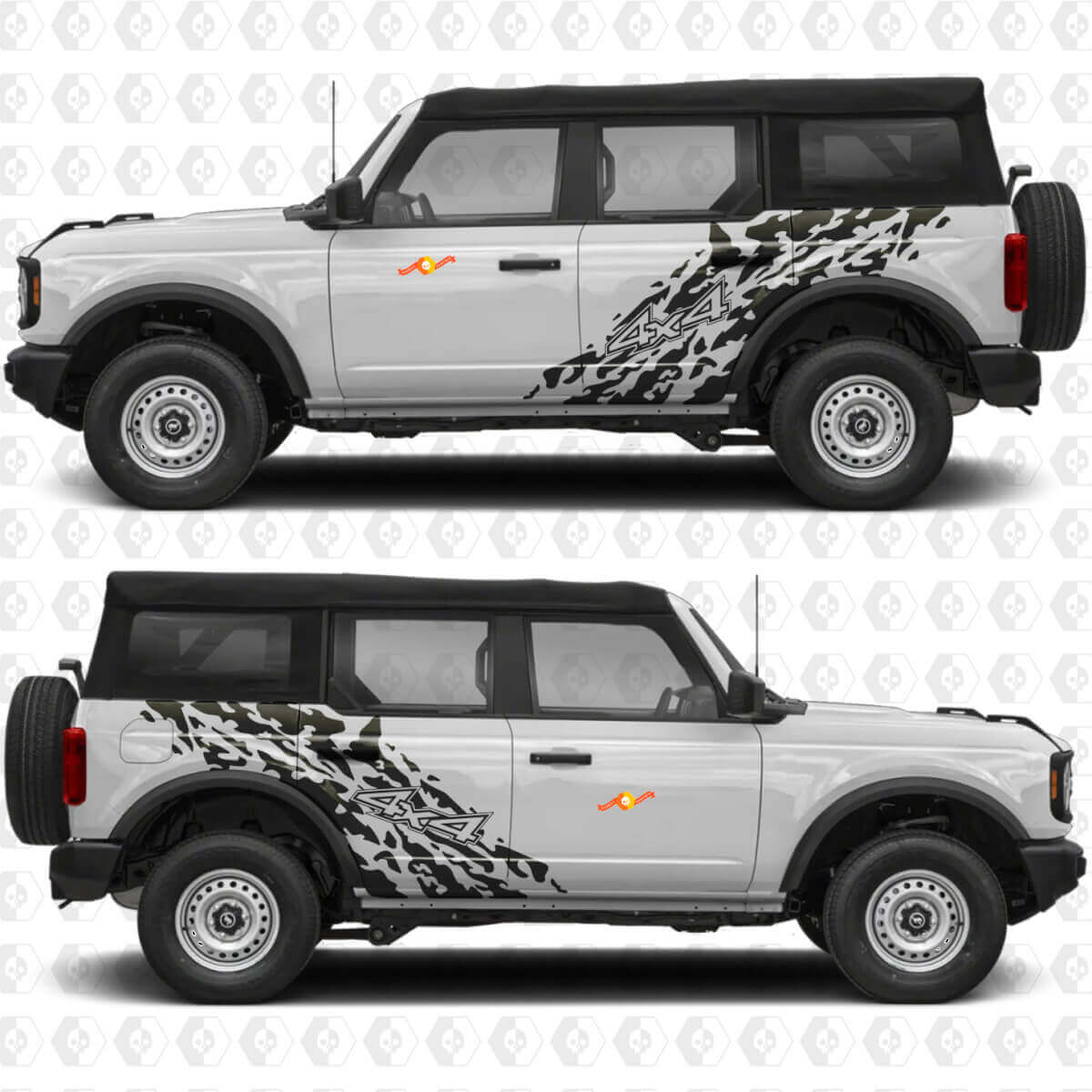 4x4 Off Road Splash Side Doors Vinyl Decal Sticker Graphics 3 for Ford Bronco