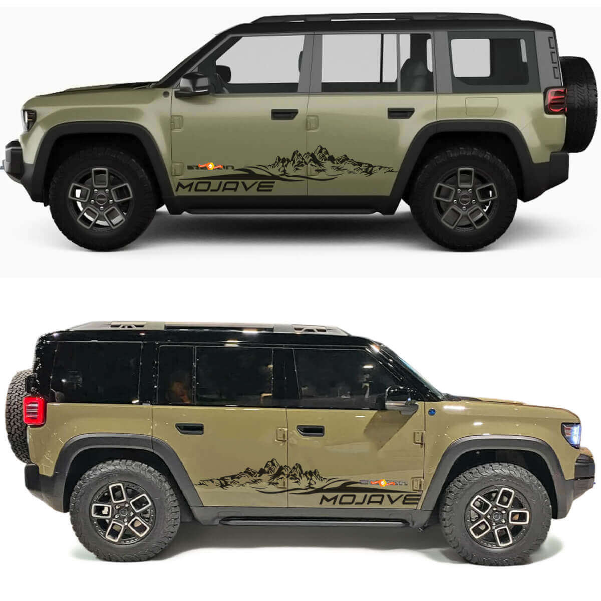Desert Mountains Mojave Side Doors Vinyl Decal for Jeep Recon