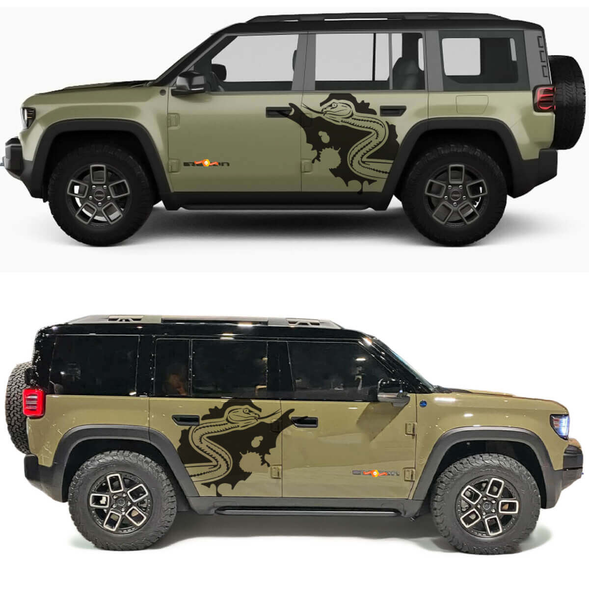 Snake Splash Side Doors Vinyl Decal for Jeep Recon