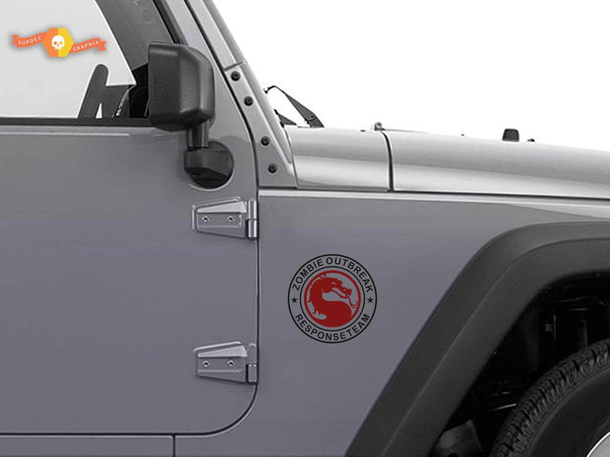 Zombie Outbreak Response Team Mortal Kombat Side Vinyl Decal Sticker for Jeep Wrangler