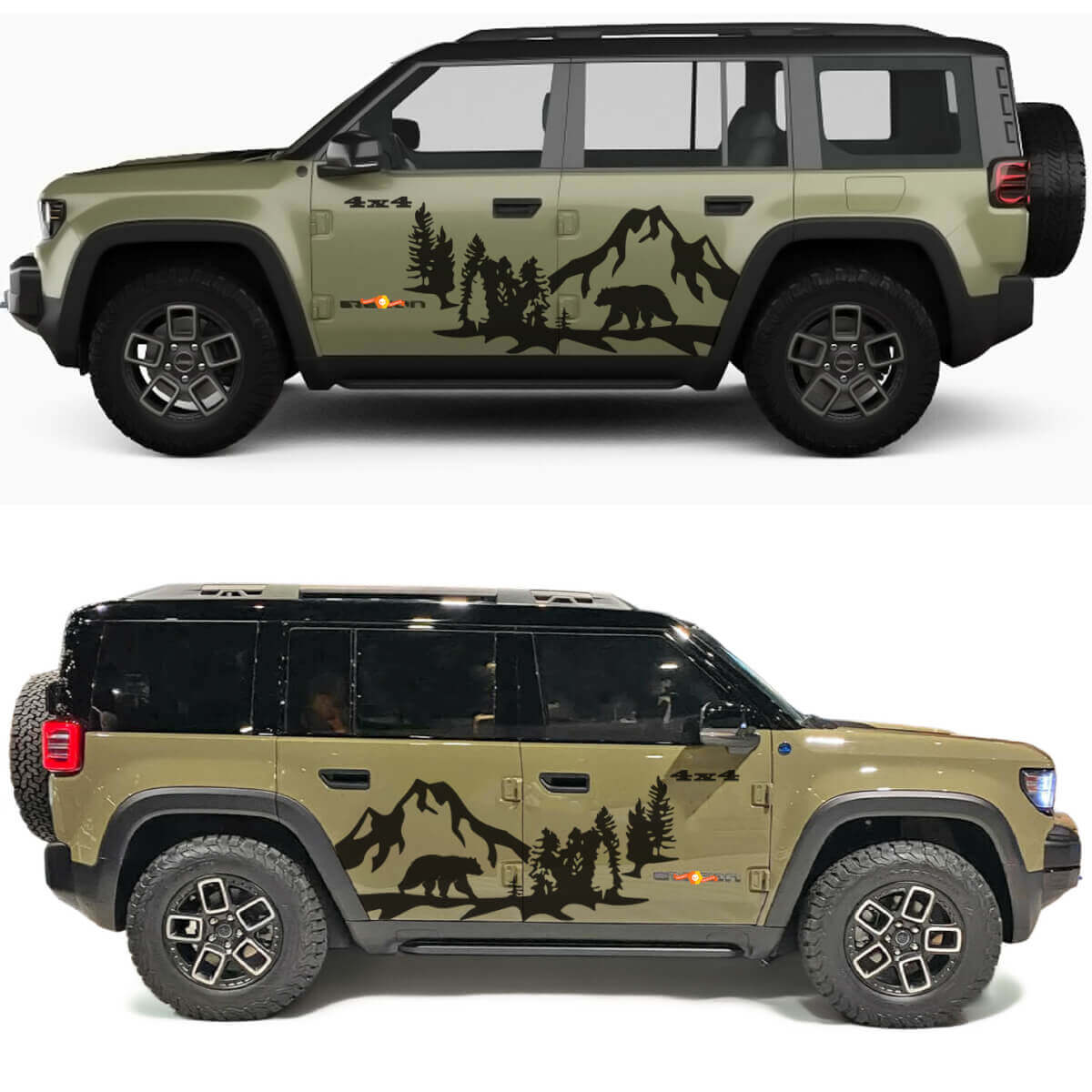 Vinyl Decal for Jeep Recon - Bear Mountains Forest Side Doors
