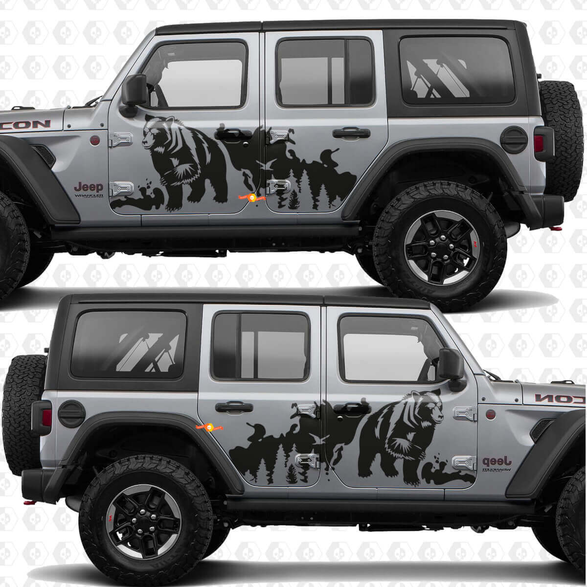 Bear Trees Splash Side Doors Vinyl decal sticker fit Jeep Wrangler