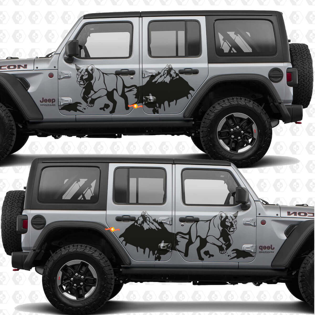 Cougar Mountains Splash Side Doors Vinyl decal sticker fit Jeep Wrangler