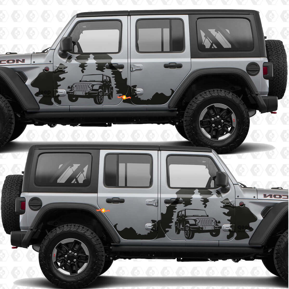 Overland Forest Splash Side Doors Vinyl decal sticker fit Jeep Wrangler