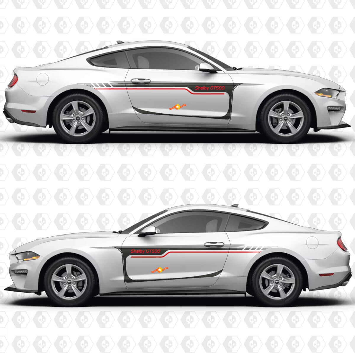 S550 Classic Muscle Car Stripes Side Doors Vinyl Decals Stickers for Ford Mustang