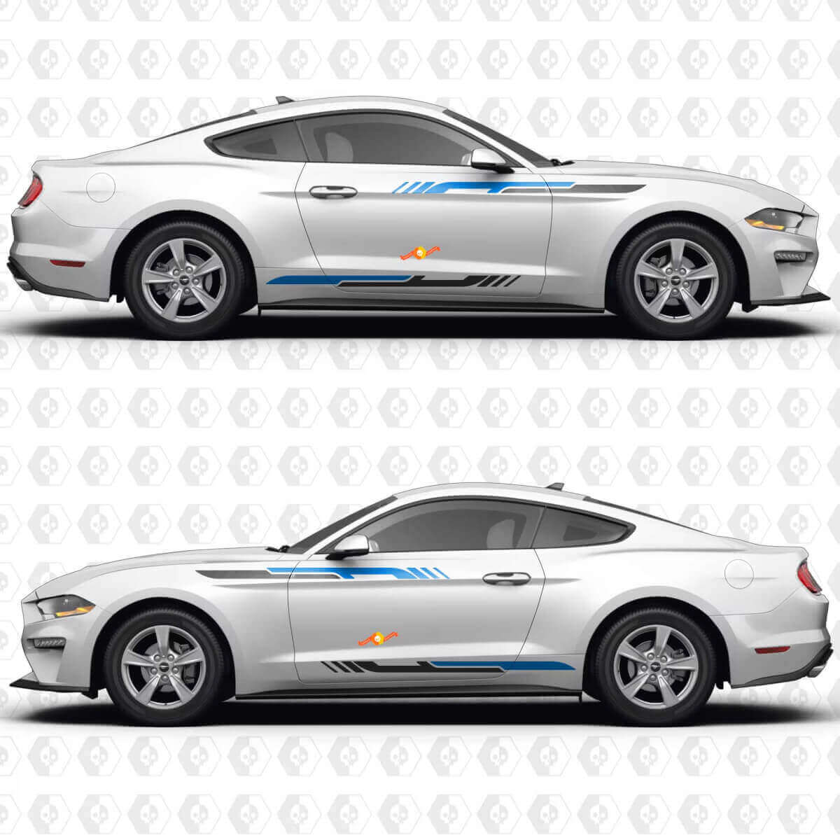 S550 Clean Line Stripe Side Doors Vinyl Decals Stickers for Ford Mustang