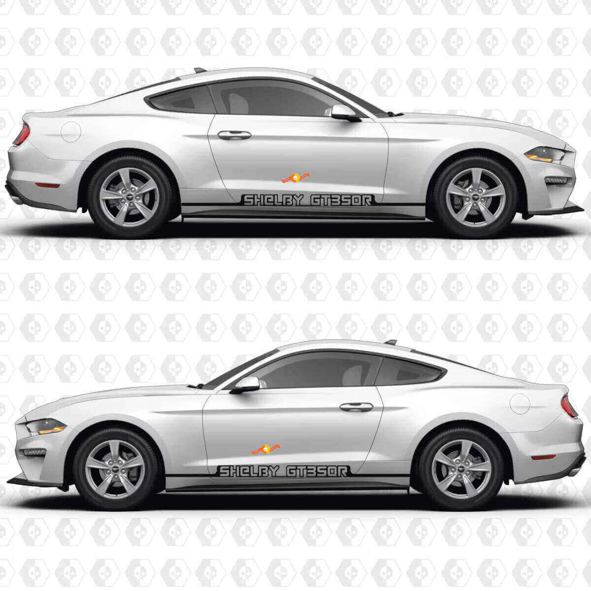 Shelby GT350R Stripes Side Door Vinyl Decal Kit for Musclecar Musclecarmodel S550 