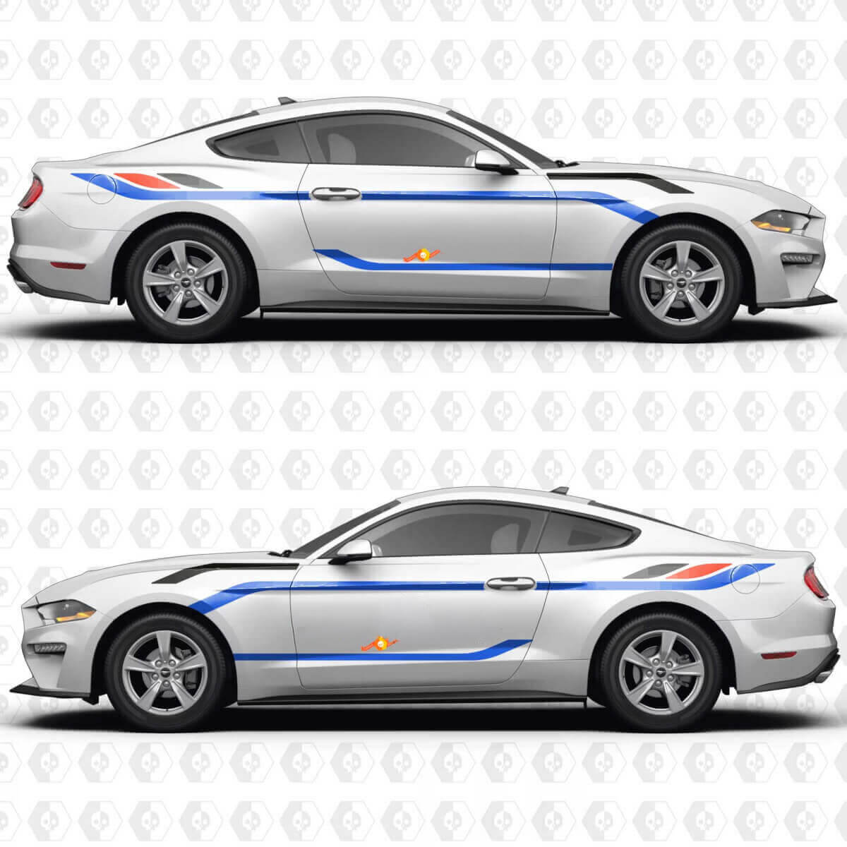 Vintage Racing Blocks Side Door Vinyl Decal Sticker Graphics for Musclecar Musclecarmodel