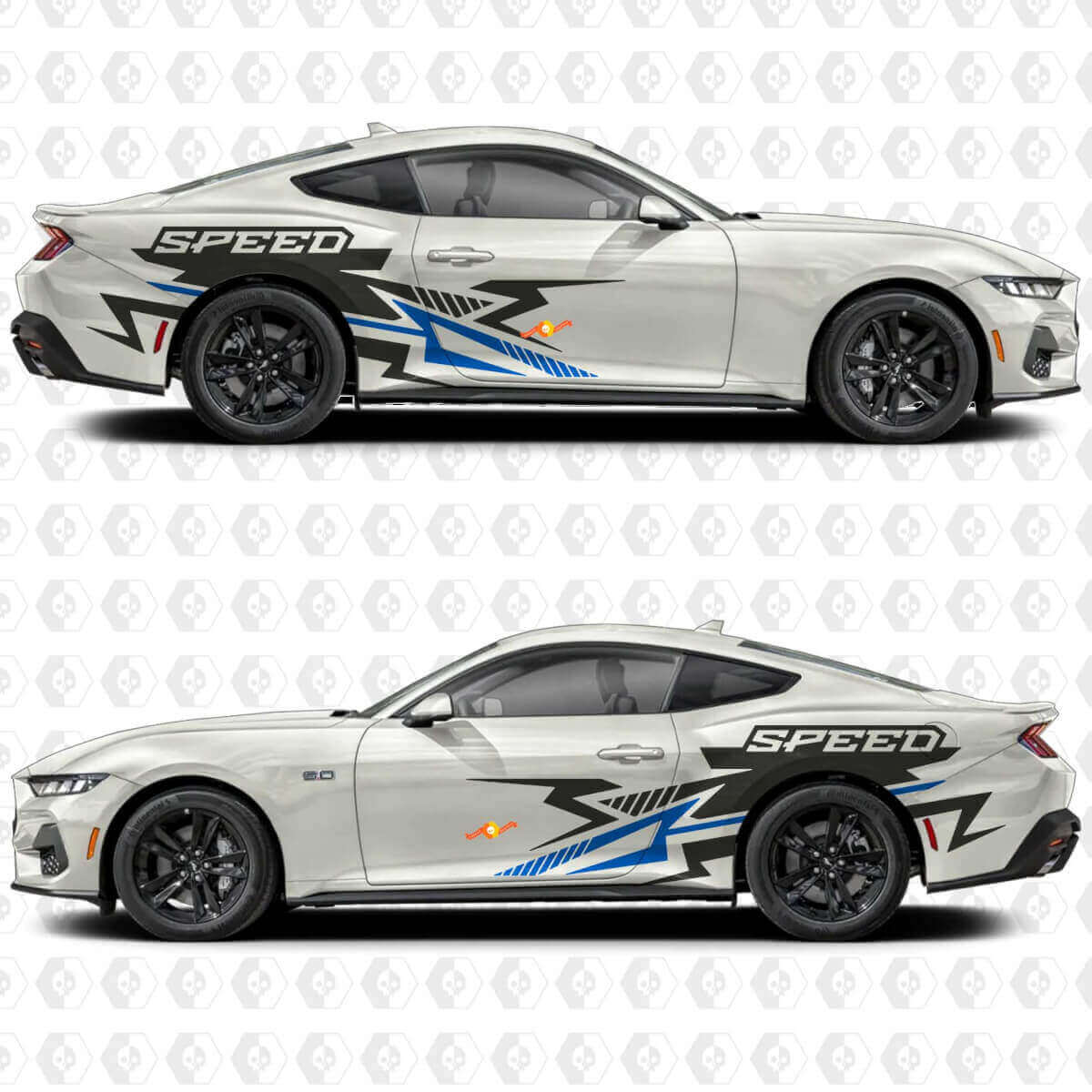 Speed Aggressive Schnittlinien Seiten Tür Vinyl Aufkleber Sticker für Ford Mustang