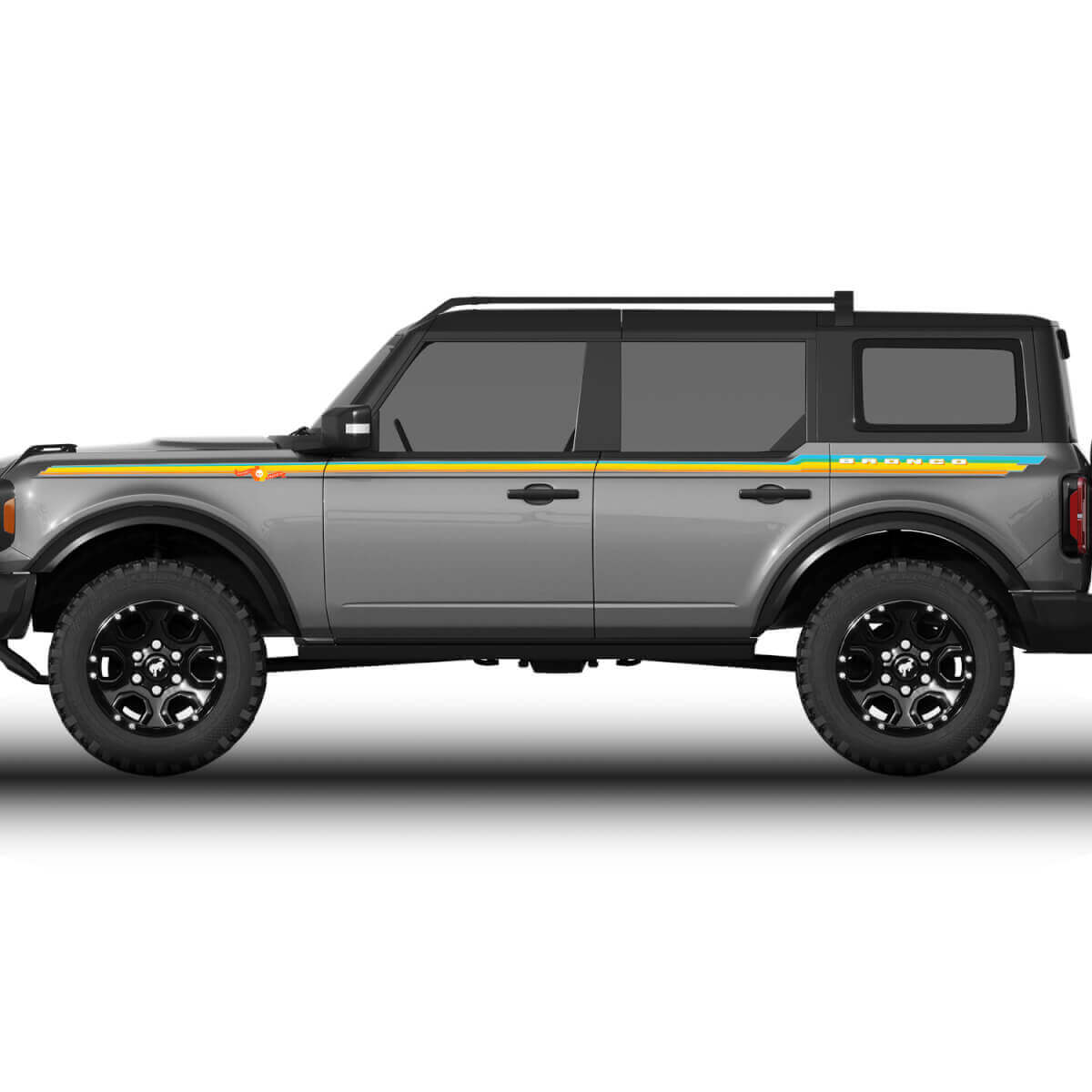 Bronco Custom Beach Stripes Side Doors and Fenders Vinyl Decals Stickers for Ford Bronco