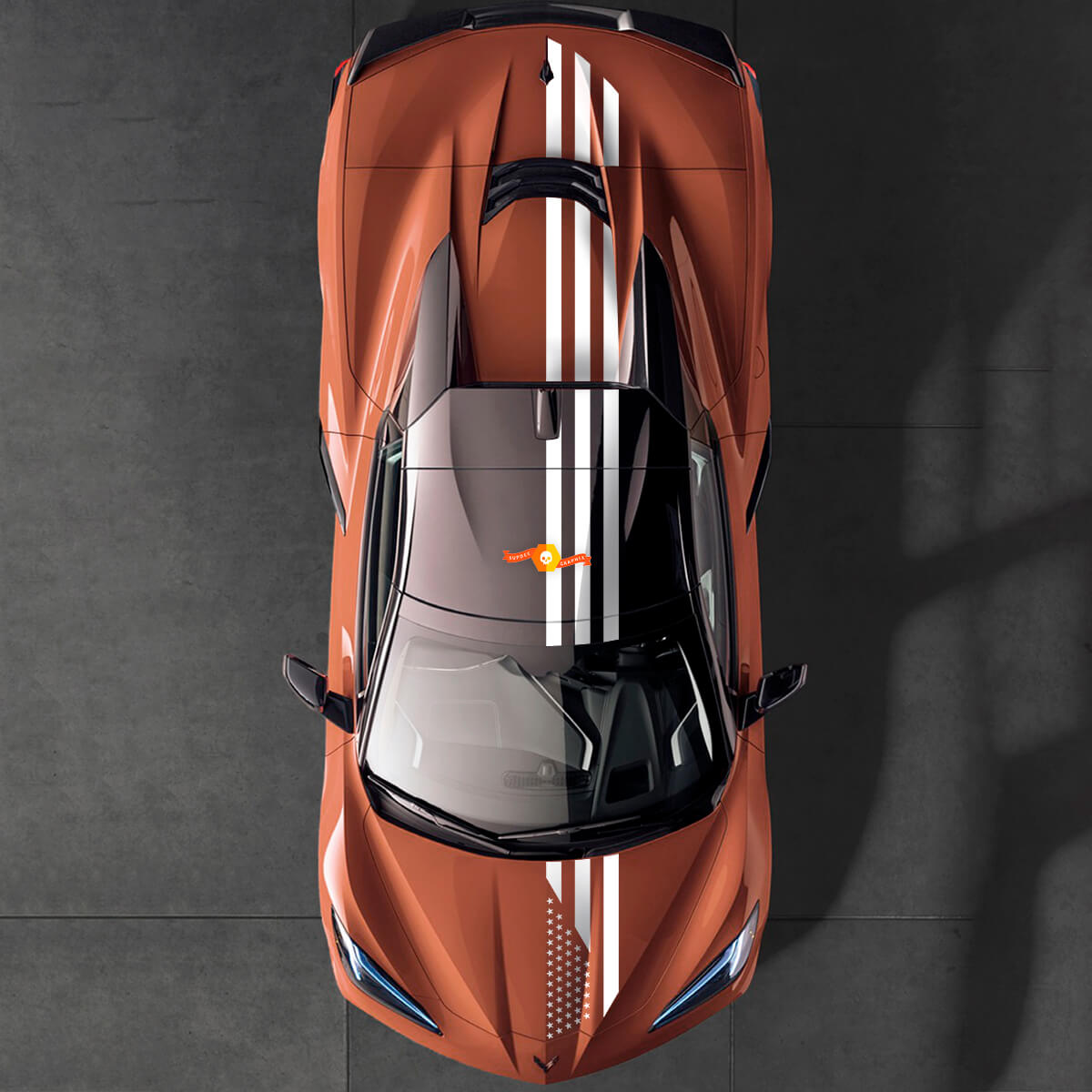 US Flag Stripes Kit Decals Stickers for Chevrolet Corvette C8