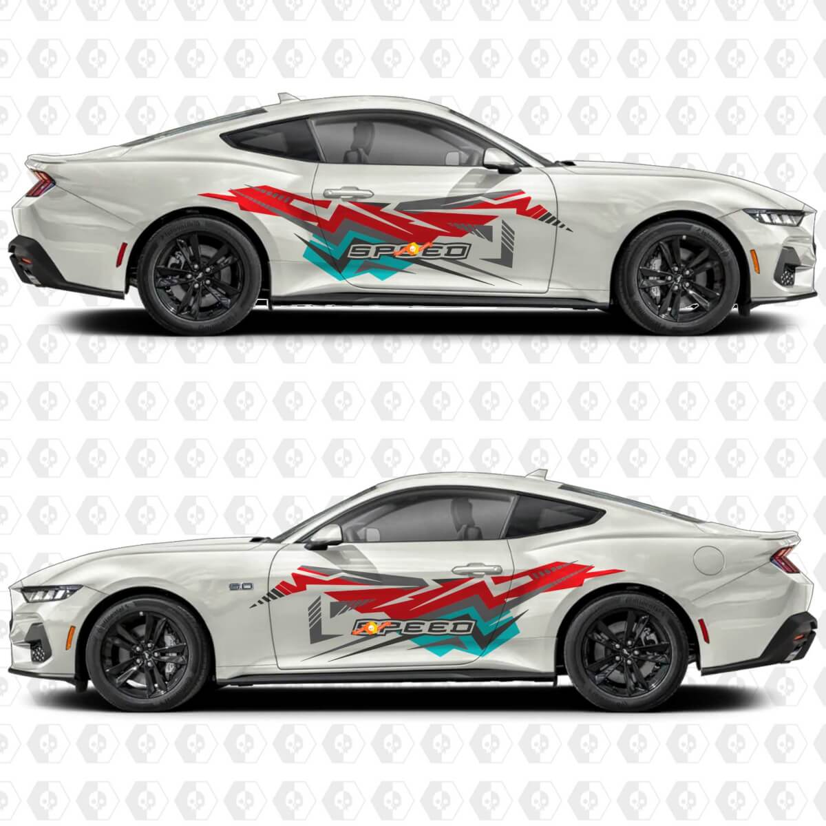 Abstract Speed Art Side Door Vinyl Decal Sticker Graphics for Musclecar Musclecarmodel