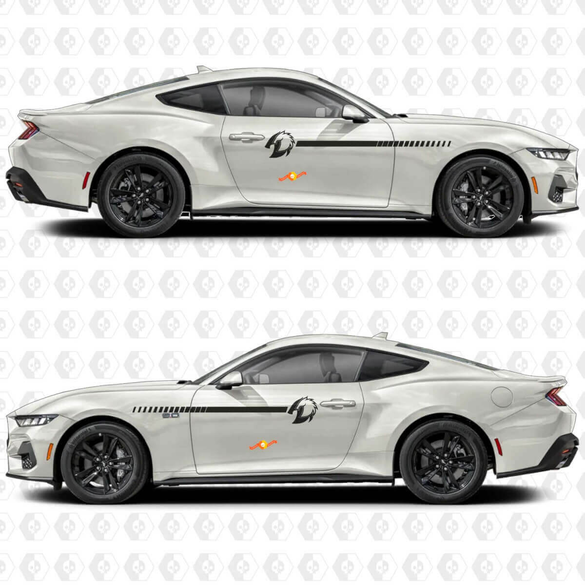 Horse Shadow Stripe Side Door Vinyl Decal Sticker Graphics for Musclecar Musclecarmodel