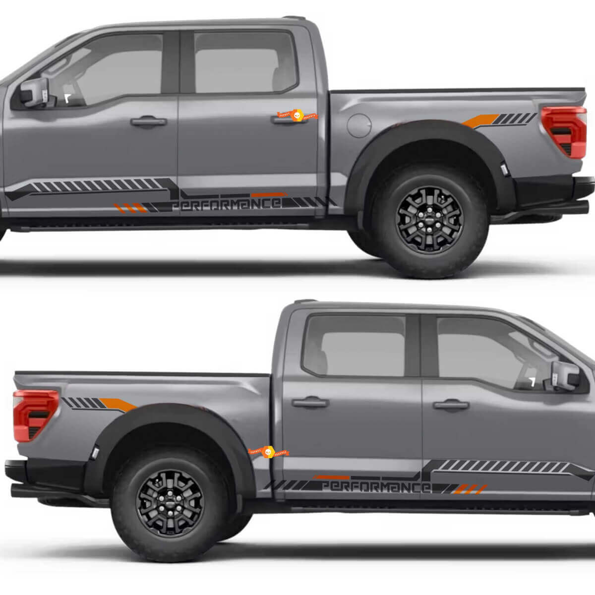 Performance Industrial Line Graphic Rocker Panel Rear Fender Vinyl Decal Sticker for Ford F-150