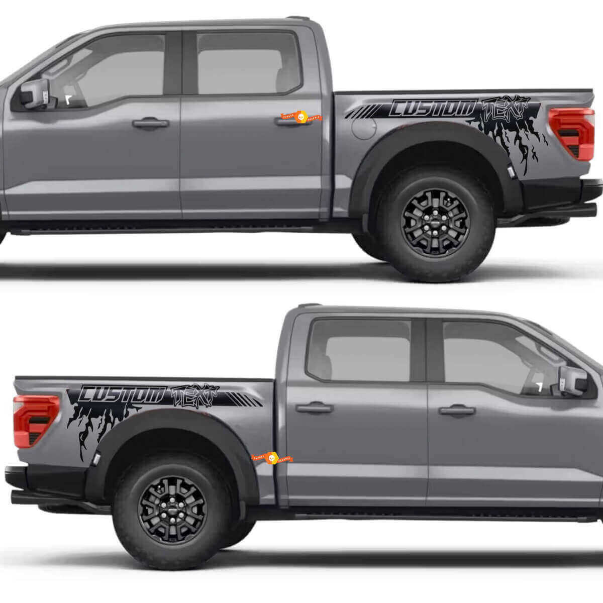 Mud Splash Custom Rear Side Vinyl Decal Kit for Musclecar F-150