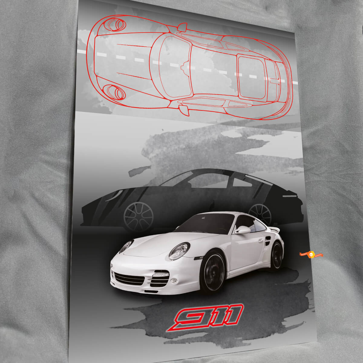 Custom 911 Glossy Acrylic Garage Wall Art Panel for Porsche fans