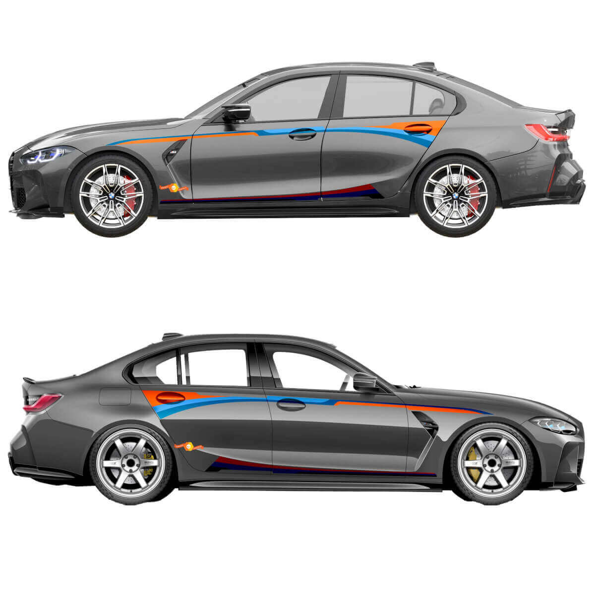 M Performance Side Doors Stripes Vinyl Decal for BMW M3 G80