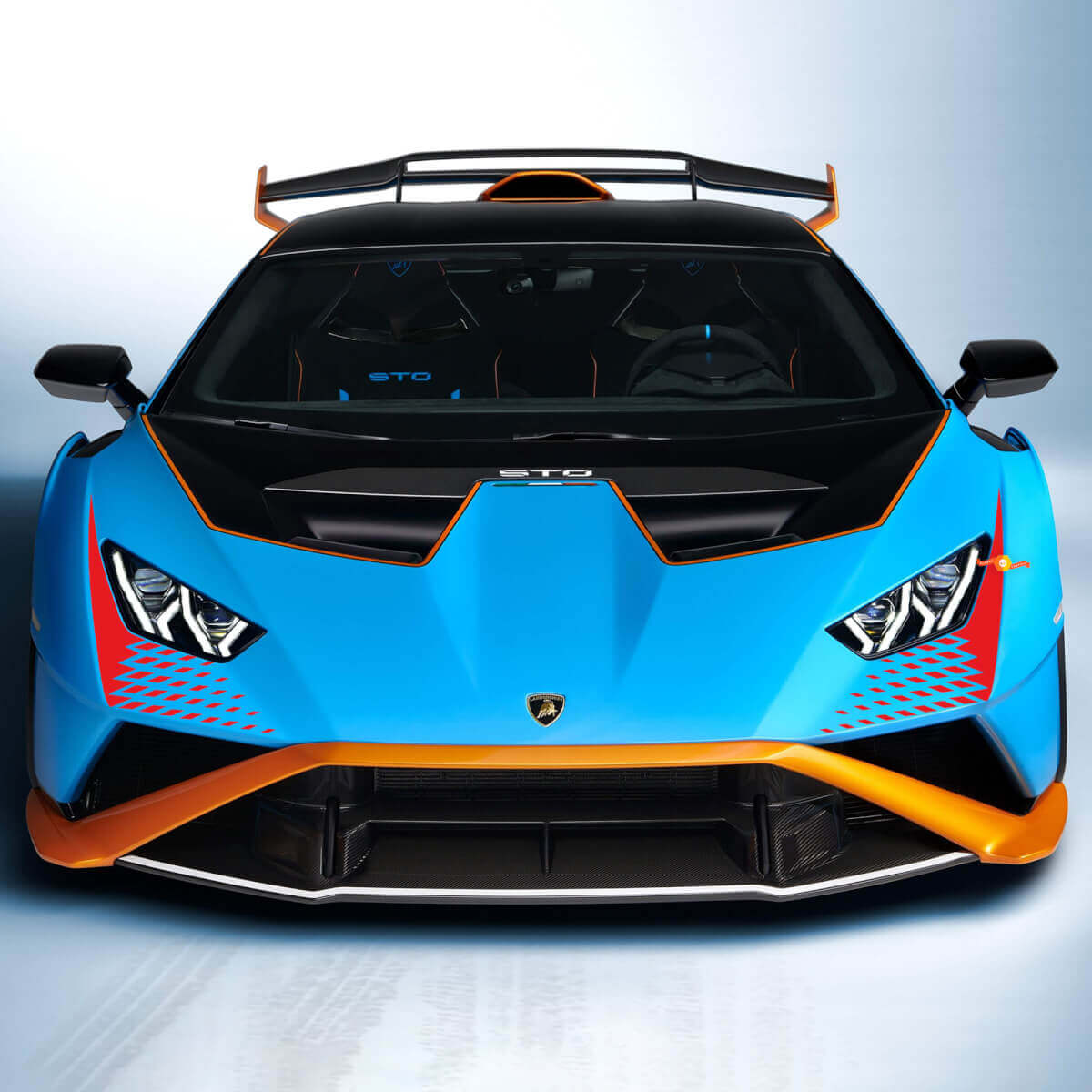 Checkered Graphics Racing Bonnet Vinyl Decal Sticker For Lamborghini Huracan STO