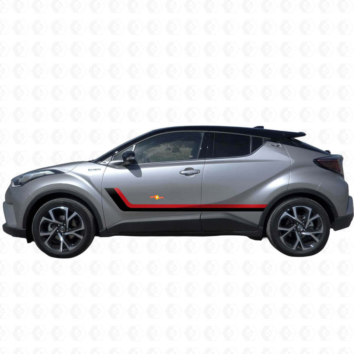 Twin Stripes Door Side Vinyl Stickers Decal For Toyota C-HR 2014