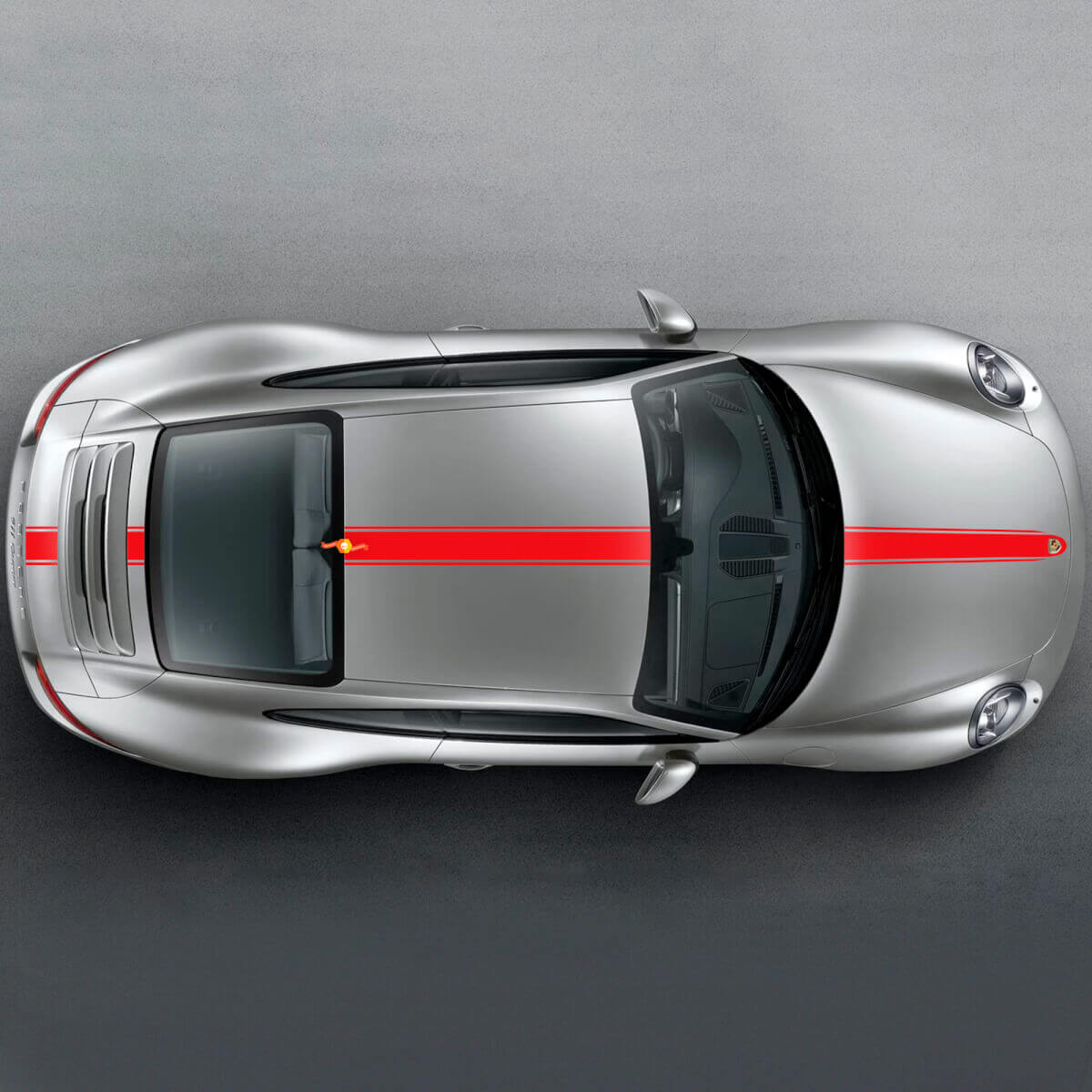 Thin Racing Stripe Bonnet Roof Boot Vinyl Decal Kit For Porsche 911