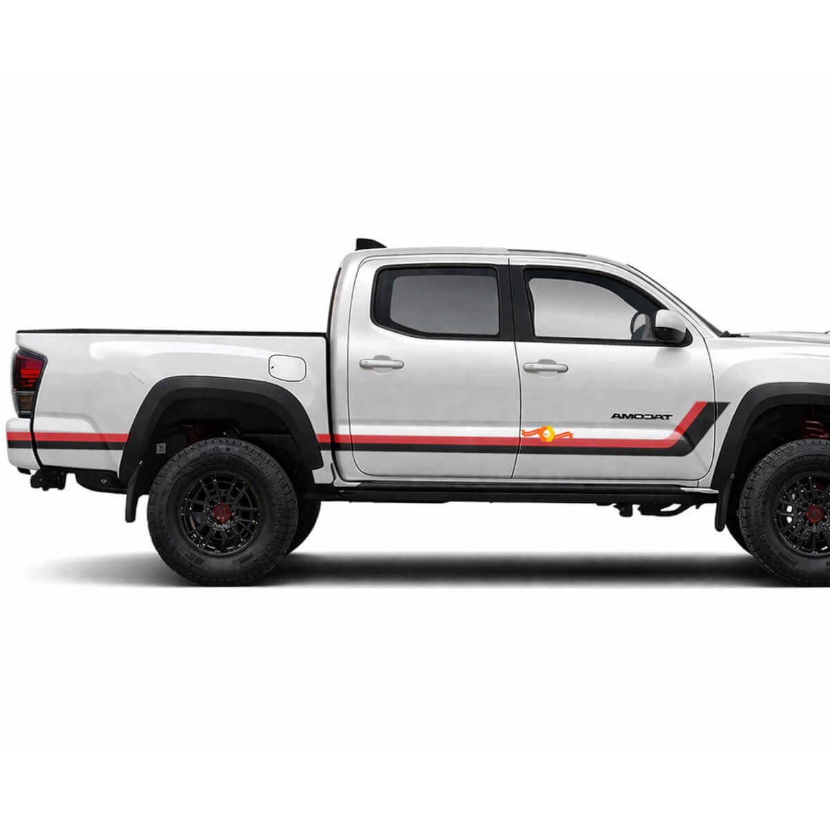 Adhesifs Latéraux Vinyle Rayures Jumelles Style Héritage Pour Tacoma 2015-2023