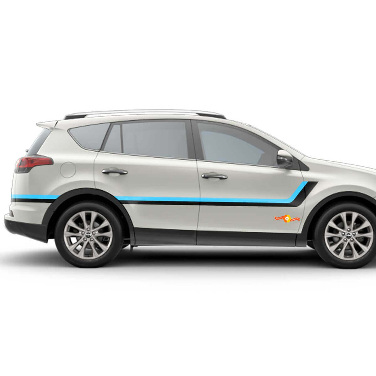 Twin Stripes Door Side Vinyl Stickers Decal For Toyota RAV4 2013-2018