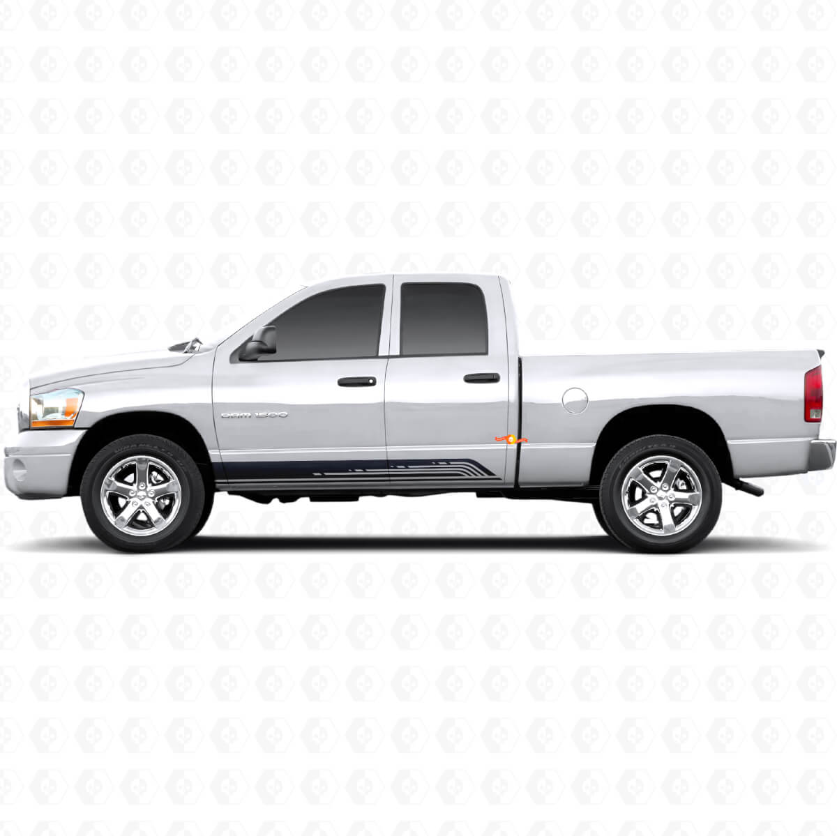 Curved Stripes Rocker Panel Door Vinyl Sticker Decal Graphic for Dodge Ram 1500 2002-2008