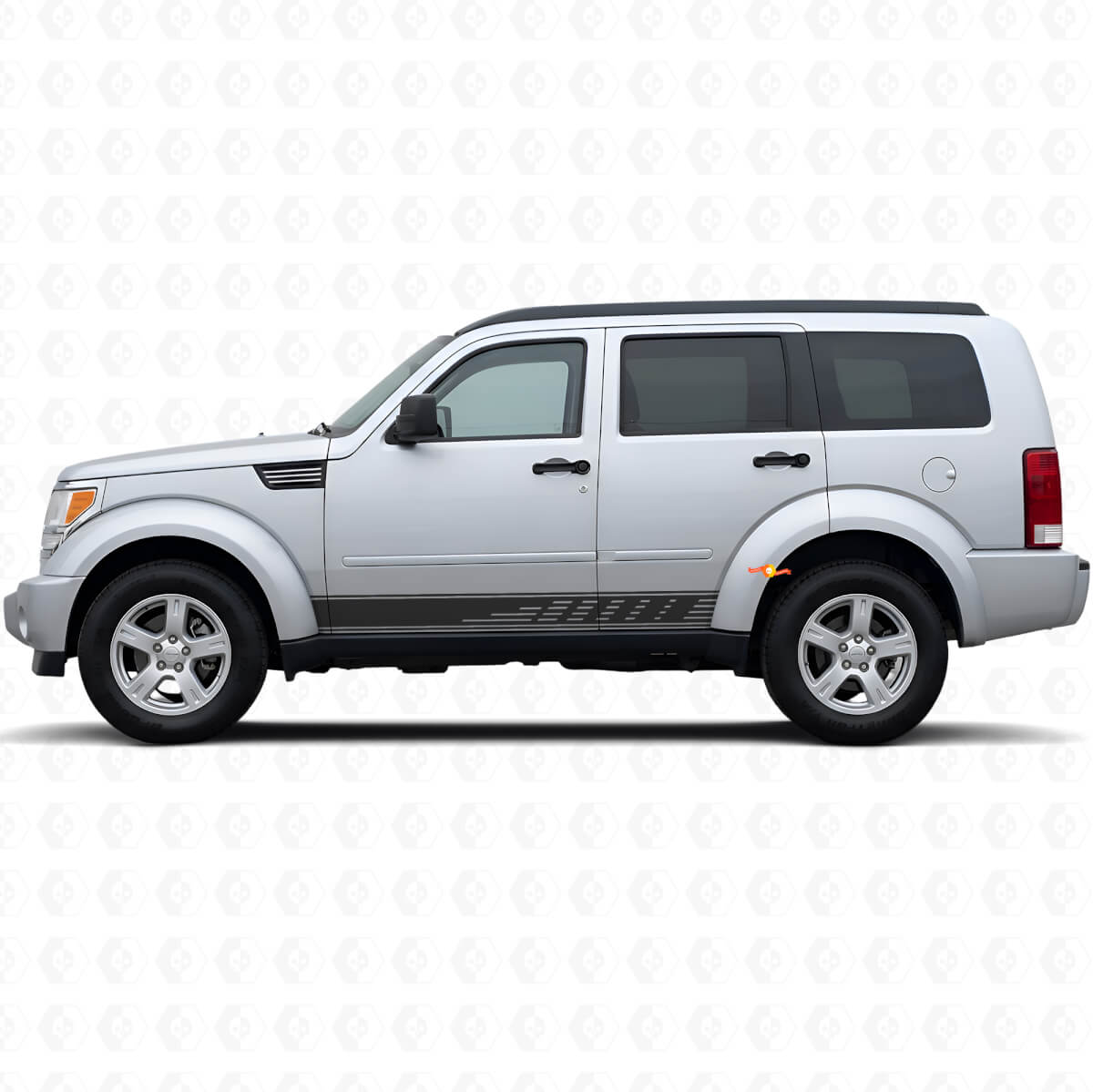 Perforated Stripes Rocker Panel Vinyl Sticker Decal for Dodge Nitro 2007-2011