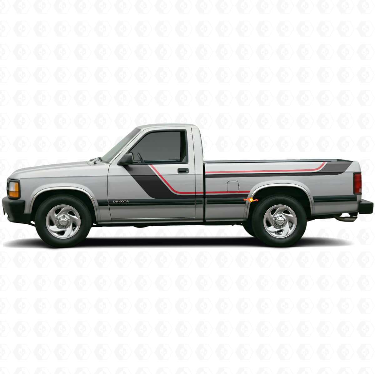 Twin Stripes Side Vinyl Decal Kit for Dodge Dakota 1987–1996