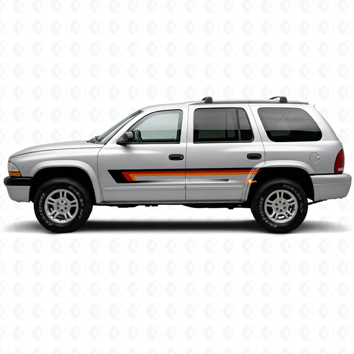 Triple Stripe Door Side Vinyl Decal for Dodge Durango 1998-2003