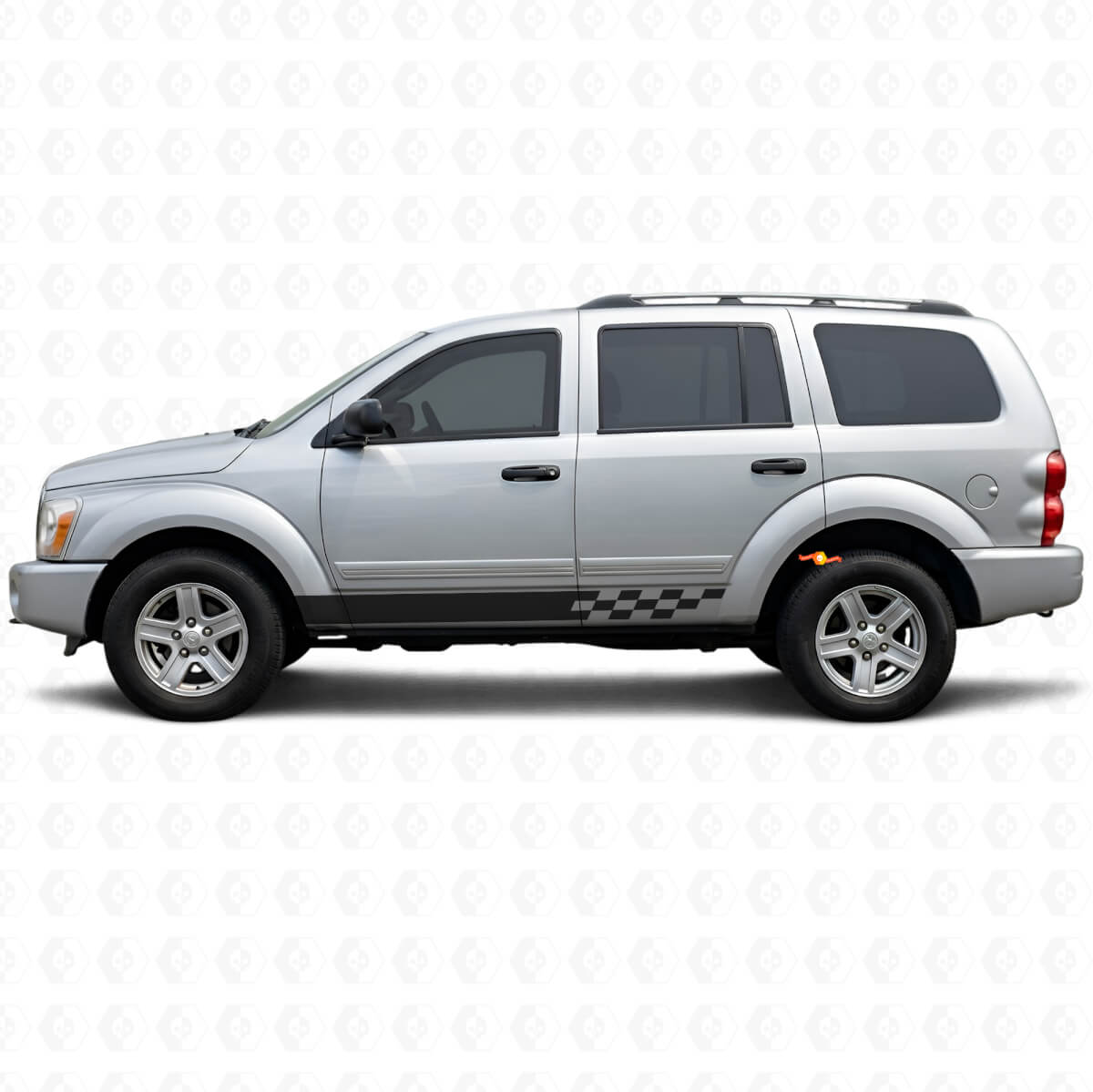 Checkered Stripes Rocker Panel Vinyl Decal for Dodge Durango 2004-2009