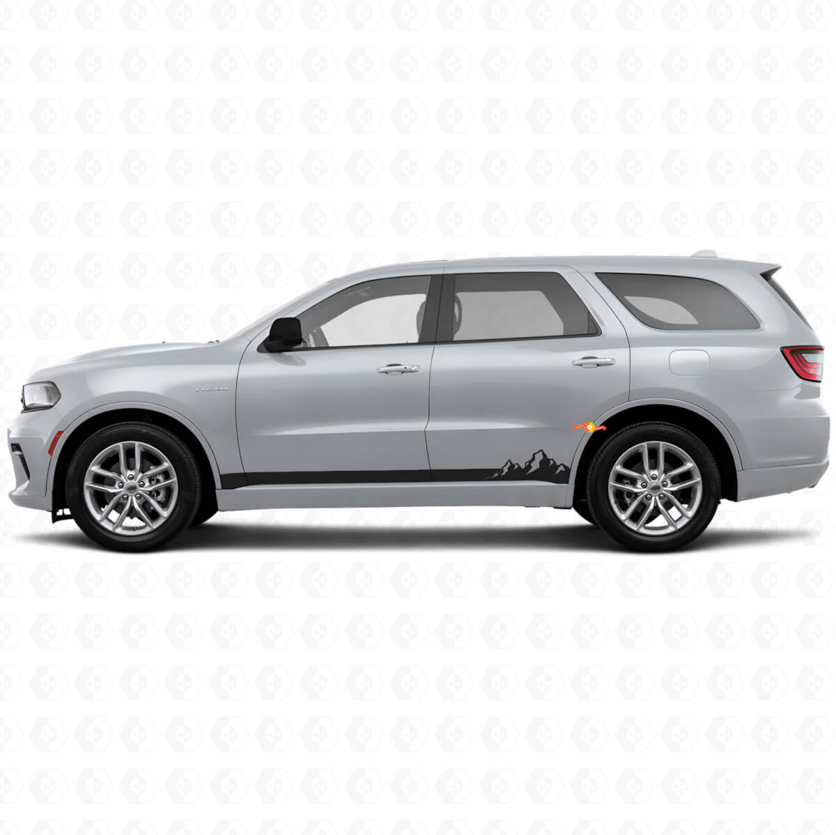 Mountains Thin Stripes Rocker Panel Vinyl Decal for Dodge Durango 2011+