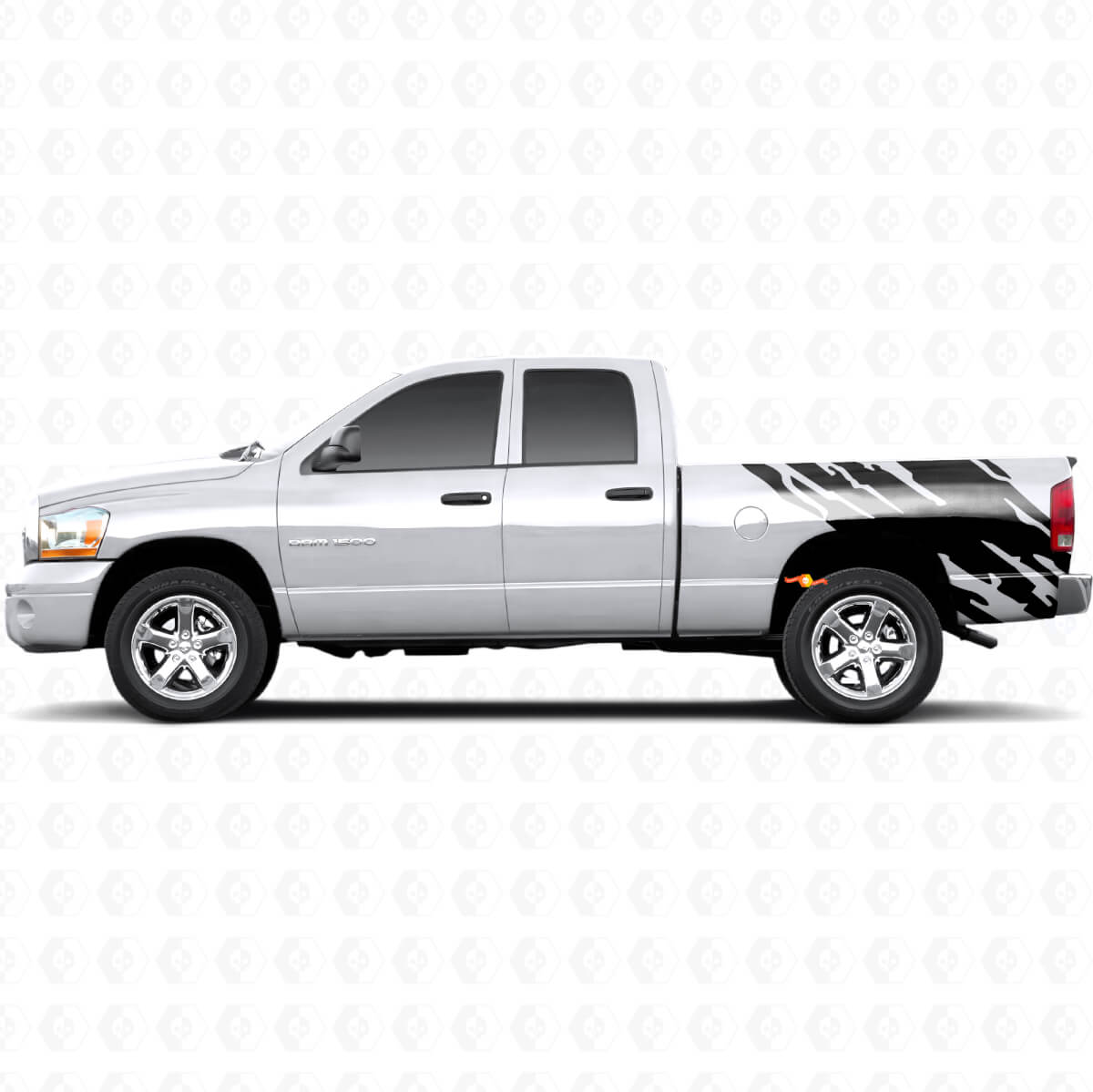 Mud Splash Graphic Rear Side Vinyl Decal for Dodge Ram 1500 2002-2008